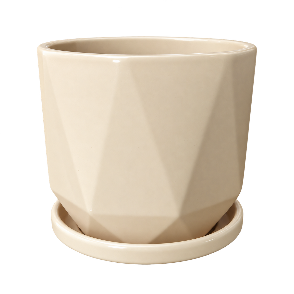 Maceta lineas rectas con plato