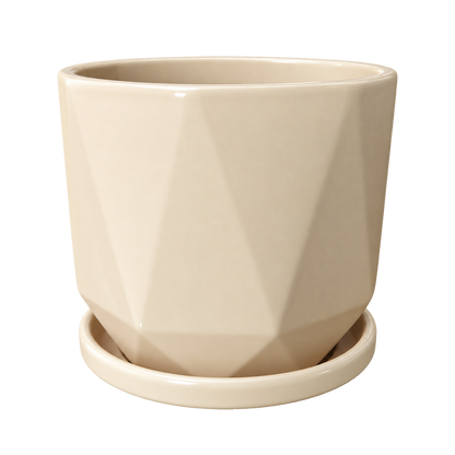 Maceta lineas rectas con plato